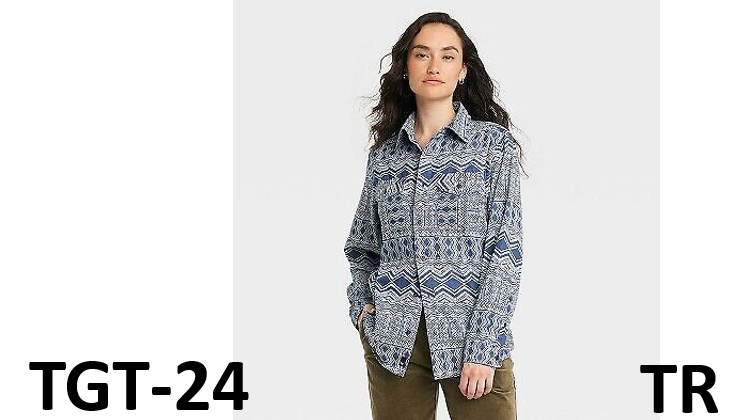 Houston White Women' Adult Long Sleeve African Woven Button-Down Shirt - Blue, M