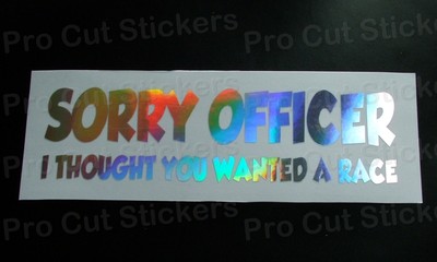 Sorry Ufficiale " Wanted " A Gara Argento Ologramma Neo Cromato Funny Adesivi