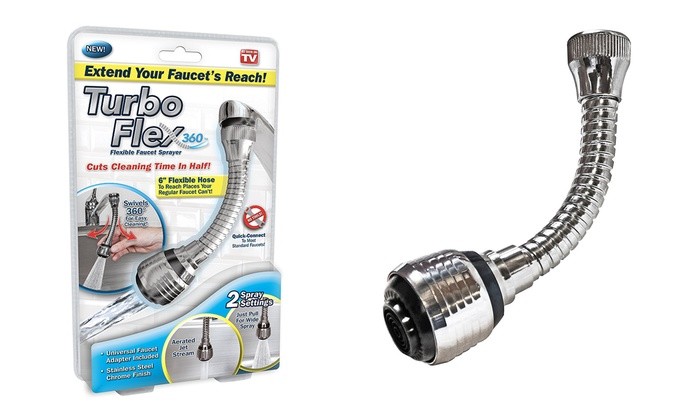 Turbo Flex360 Aeratore Rompigetto Rubinetto Cromato Filtro Prolunga Snodato Linq