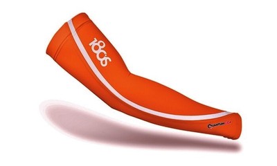 180S Quantum Heat Impulse Reflective ORANGE Silver Comp Arm Sleeves Pr Mens XS S