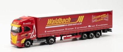 HERPA, IVECO S WAY 4x2 semi remorque WALDBACH LOGISTIK, échelle 1/87, HER314411
