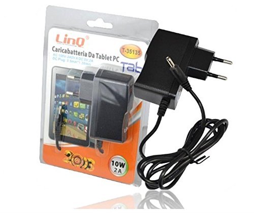Alimentatore da Rete Casa per Tablet 5V 2A 10W Attacco 3.5x1.35 mm Linq T-35135