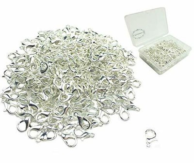 200pcs Curved Lobster Clasps 7x12mm Silver Plated Lobster Claw Clasps Diy Jewelr