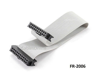 6 inch 20-Pin 2x10-Pin 2.54-Pitch Female 20-Wire IDC Flat Ribbon Cable, FR-2006