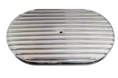 RPC Air Cleaner Assembly R6318 Nostalgic Finned Polished Aluminum Oval 15'' x 2''