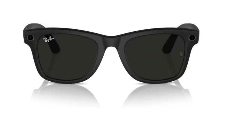 Pre-owned Ray Ban Ray-ban Meta - Wayfarer Smart Glasses - Shiny Black, Clear/green Transition