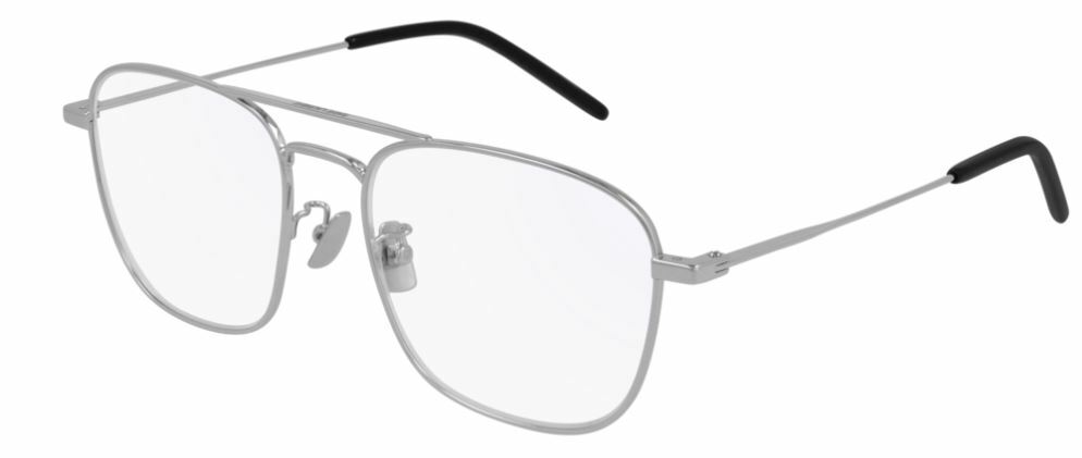 Pre-owned Saint Laurent Sl 309 Opt 005 Silver Square Unisex Eyeglasses In Clear