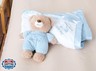 Little Me Plush Bear Rattle with Thank Heaven for Little Boys Embroidery (Blue, 9 inch)