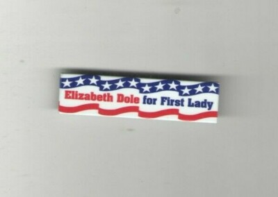  Robert Bob  + ELIZABETH Liddy DOLE 1996 pin Campaign pinback ALSO RAN 1st LADY