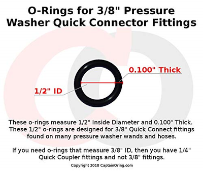 Captain O-Ring - Power Pressure Washer O-Rings for 3/8