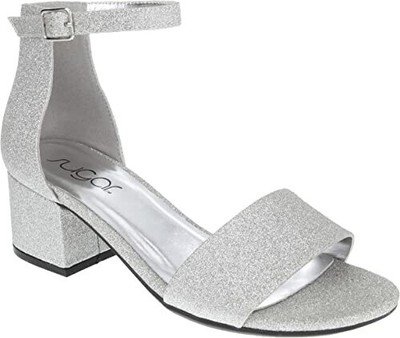 

SUGAR Женские сандалии Silver Glitter Glitter Noelle с круглым носком на блочном каблуке 9 м, Серебряный, SGR-NOELLE LOW
