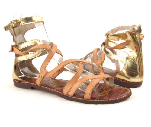 Sandalias de gladiador de cuero para mujer