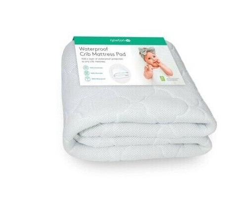 NEWTON WATERPROOF MATTRESS PAD CRIB STANDARD WHITE WASHABLE BREATHABLE NIB $79