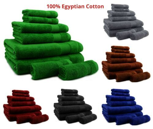 8 Pcs Towel Set 100% Egyptian Cotton Soft & High Absorbent Face Hand Bath Towels