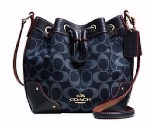 バッグ Coach Legacy Denim Accessory Pouch Bag Coach Legacy Denim Accessory Pouch Mini Handbag Indigo White