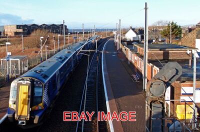 PHOTO  NEWTON ON AYR VIEW FROM THE FOOT BRIDGE. LUCKY TO CATCH A PASSING TRAIN H