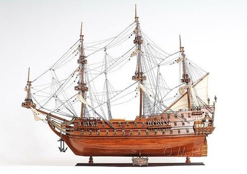 32 Дерево коричневое c1665 Декоративная лодка ручной росписи Zeven Provincien