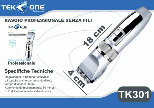 Rasoio Tagliacapelli TeKone Tk301 Professionale Cordless Ricaricabile hsb