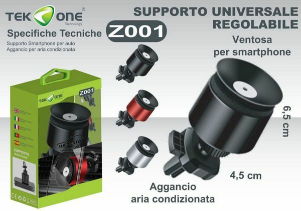 Supporto Staffa Ventosa TeKone Z001 Auto Bocchetta Aria Per Smartphone dfh