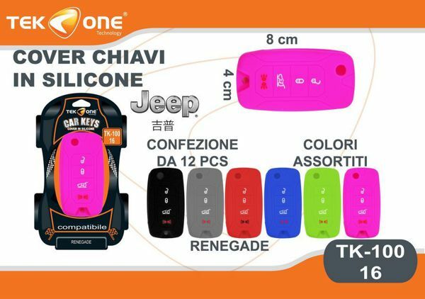 12 Pz Cover Guscio Silicone Chiave Telecomando Jeep Renegade 16 hsb