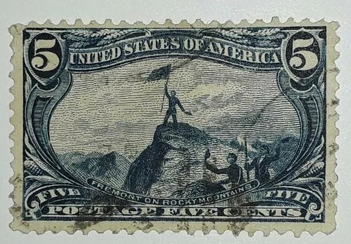Travelstamps: 1898 US Stamps Scott # 288, Rocky Mountains, used, ng, 5 cents,