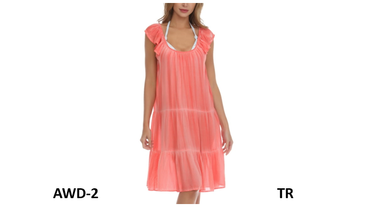Raviya Women's Tiered Dress Cover Up Swimsuit Orange Large