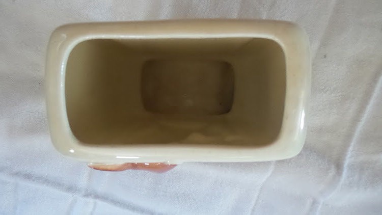 Vintage Royal Copley Deer and Fawn Small Pedestal Vase Fawn Colored