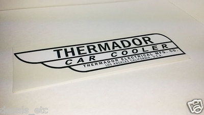 WHITE Thermador Car Cooler Sticker, evaporative swamp cooler decal
