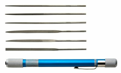6 Assorted Mini Files with Aluminum Handle Excel70001