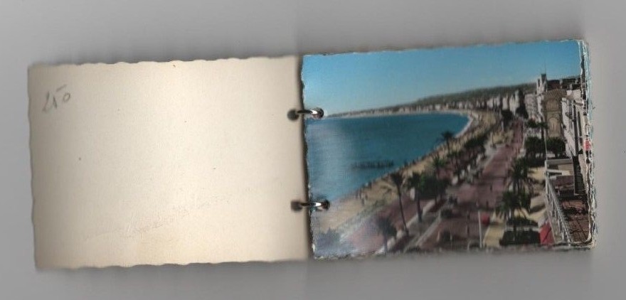 1960 Nice France complete set of unused mini postcards photo book w/ metal
