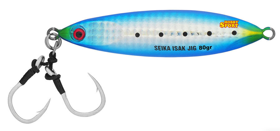 SLOW PITCH ISAK JIG 80 GR COLORE 04 BLUE SILVER SEIKA TUBERTINI MARE BARCA