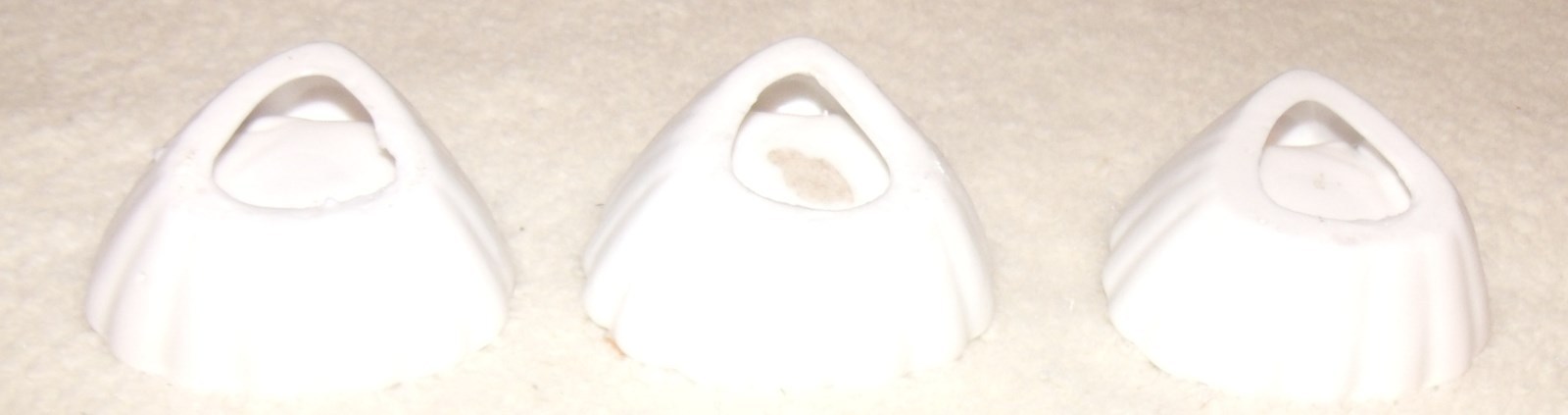 vintage white shell shaped china nut dishes very small set of three