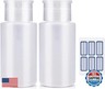 NXJ INFILILA Acetone Pump Dispenser, Push Down Pump Dispenser 2 Pack Nail Polish Remover Pump Empty Pump Bottle Dispenser for Alcohol, Nail Polish and Makeup Remover, Toner, etc