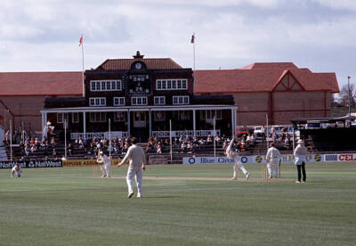 The Folkestone cricket ground during a match between Kent an- Old Cricket Photo