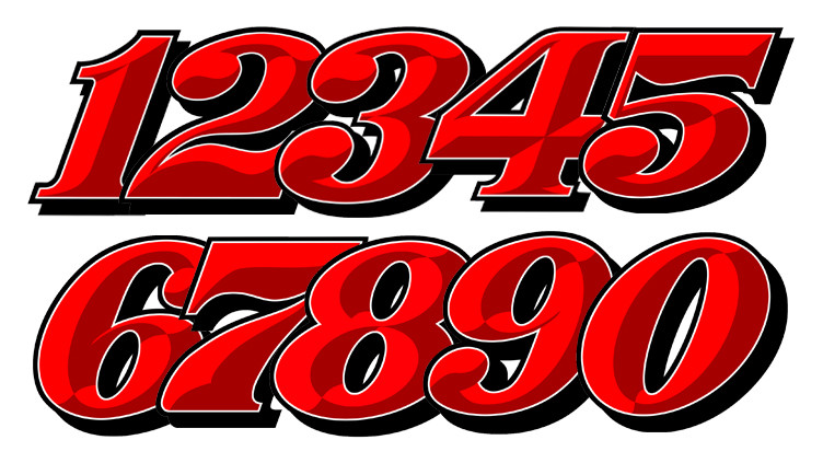 Numeros Course Racing Numbers Drift Jdm Moto Cross Autocollant Sticker Nu021rn