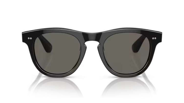 Pre-owned Oliver Peoples 0ov5509su Rorke 1731r5 Black/carbon Grey 47mm Round Sunglasses In Gray