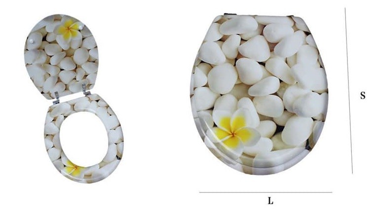 CopriWater Copri Water Sedile WC Bagno Universale Cerniere Acciaio Sassolini dfh