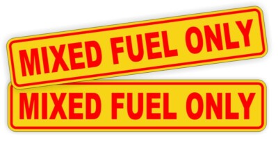 MIXED FUEL ONLY Vinyl Stickers Decals Labels Oil Gas Mix 2 Stroke Dirt Bike USA