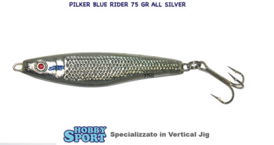 PILKER BLUE RIDER METAL  JIG  75 GR  ALL SILVER SPINNING MARCA SCOGLIERA PORTO