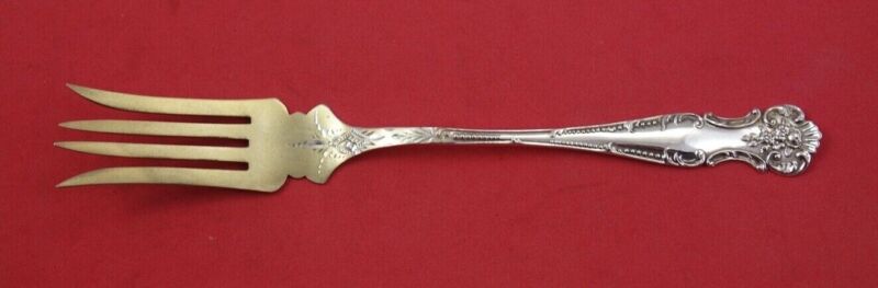 Old Rose By Fessenden Sterling Silver Beef Fork Gold Washed Bc 7 1/2"