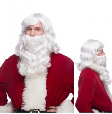 Westbay Santa Claus Wig N' Beard Christmas Set Old Mens Hair Costume Accessory