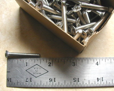 Stainless Steel Machine Screw Flat Head Phillips -  8-32 x 1-1/2'' - 100 CT