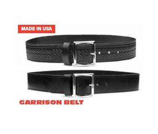 1 3/4 Inch Wide Leather Garrison Duty Belt-choice Basket Weave Or Plain-made Usa
