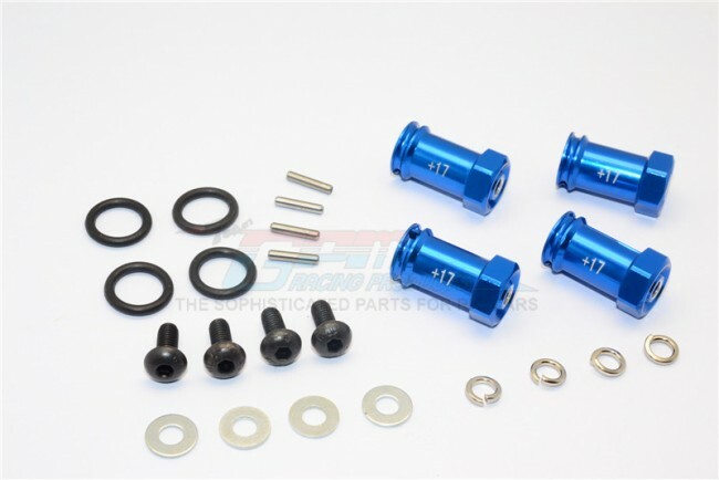 For Traxxas Slash -ALLOY HEX ADAPTOR(+17MM)- 4PCS SET - BLUE