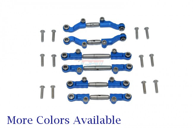For LOSI- Mini-T 2.0-ALUMINUM+STAINLESS STEEL ADJUSTABLE TIE RODS - 6PC SET