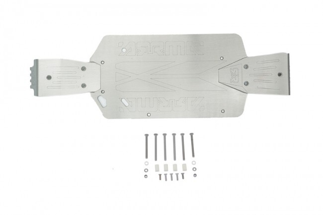 For ARRMA Big Rock Crew Cab-STAINLESS STEEL SKID PLATES FOR FRONT, CENTER, REAR