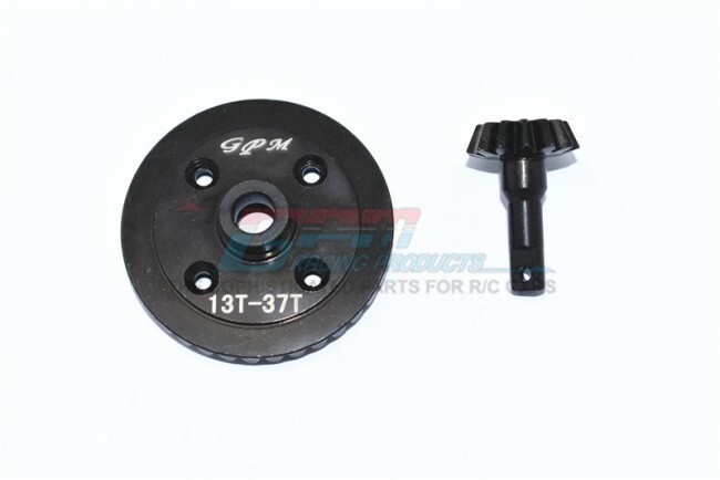 For Traxxas Maxx-HARDEN STEEL #45 FRNT DIFF RING GEAR/PINION GEAR -2PCs-Black
