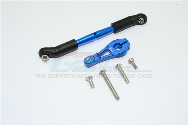 For Traxxas TRX-4 ALUMINUM SERVO HORN WITH STEERING LINK (See Desc.)-BLUE