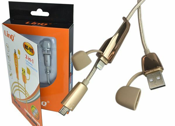 Cavo Dati Usb Di Ricarica 2in1 Microusb Lightning Linq Ios-911