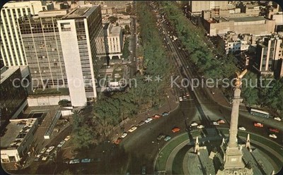 Mexico City Air view of the Monument to Independenc